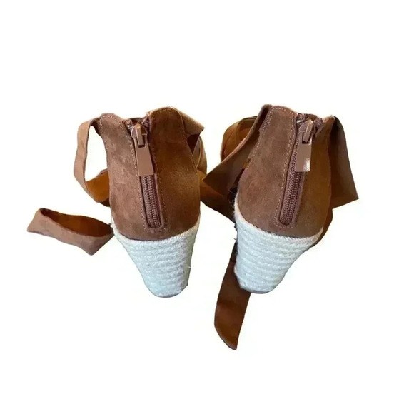 Torrid Suede Brown Lace-Up Espadrille Wedge Sandals Size 9WW - Picture 10 of 10